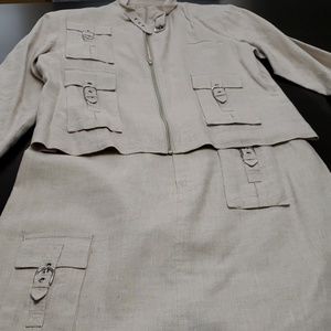 Tan linen outfit